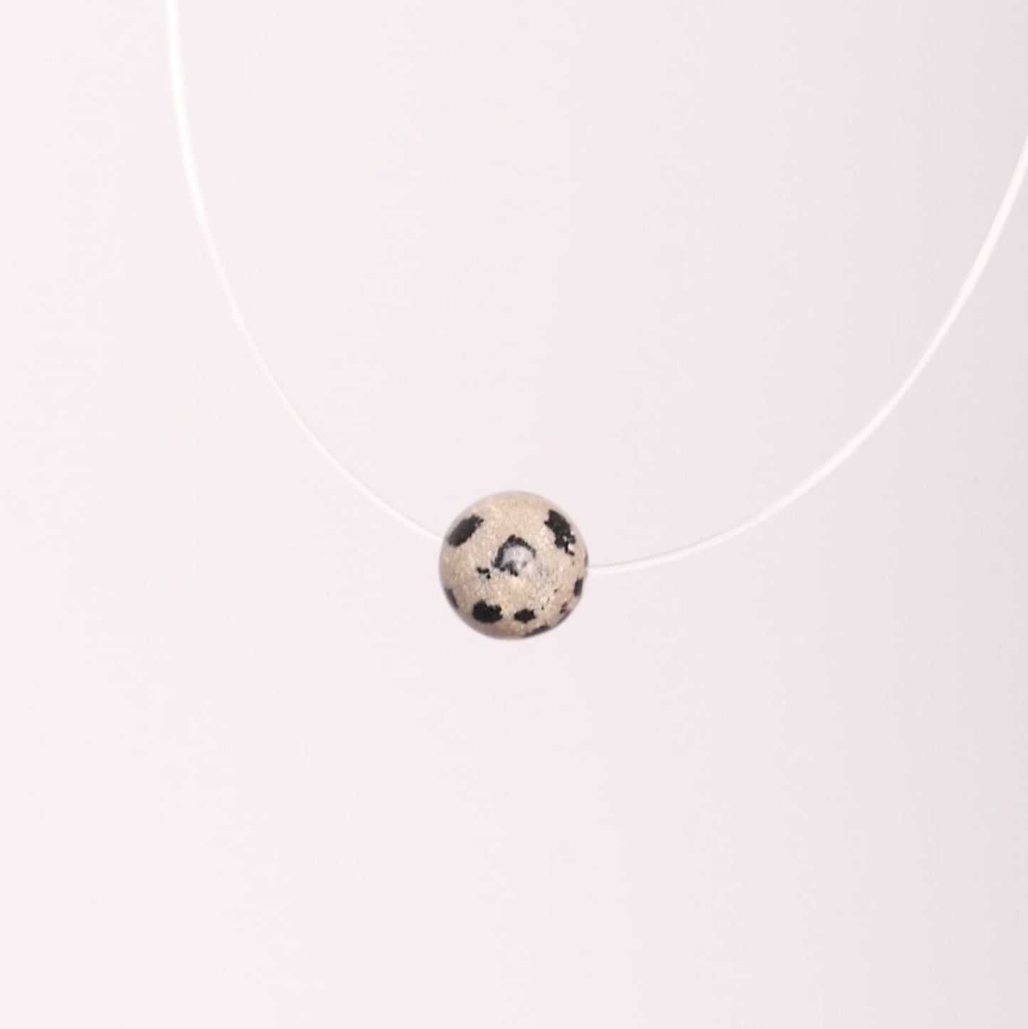 Collier perle Jaspe dalmatien