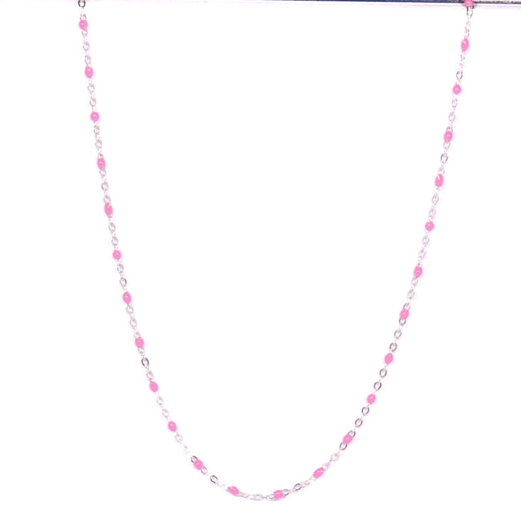 Collier CHAINE PERLEE ROSE FLUO
