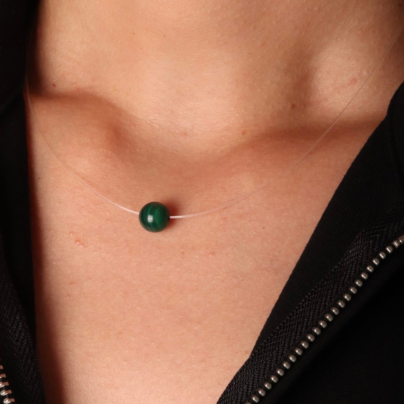 Collier perle Malachite