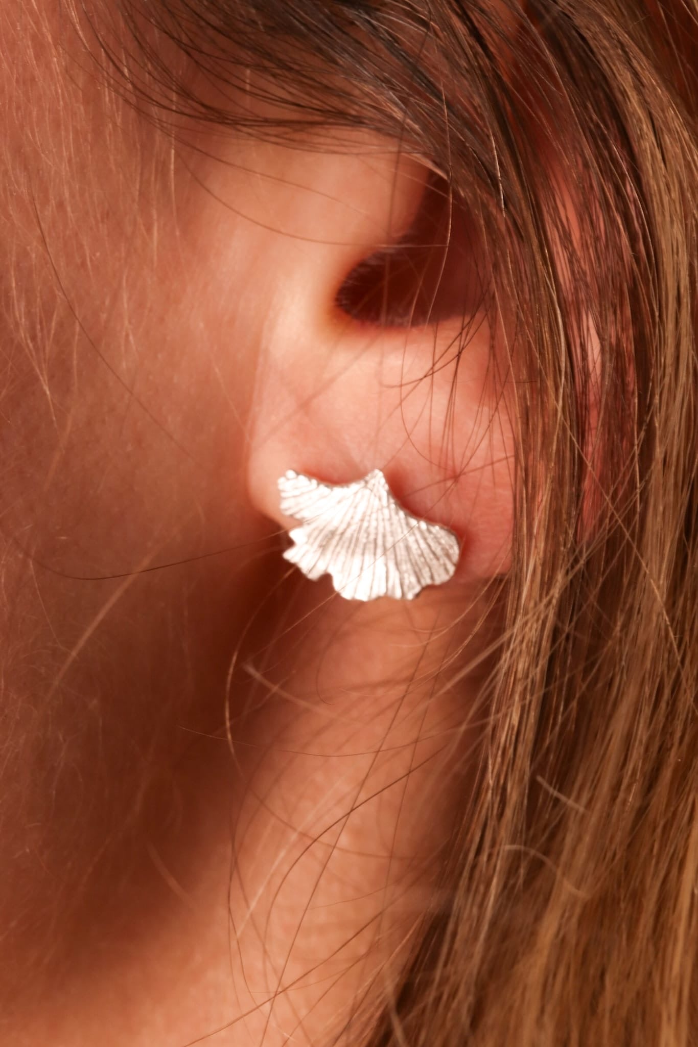 Boucles d'oreilles feuille Ginkgo biloba
