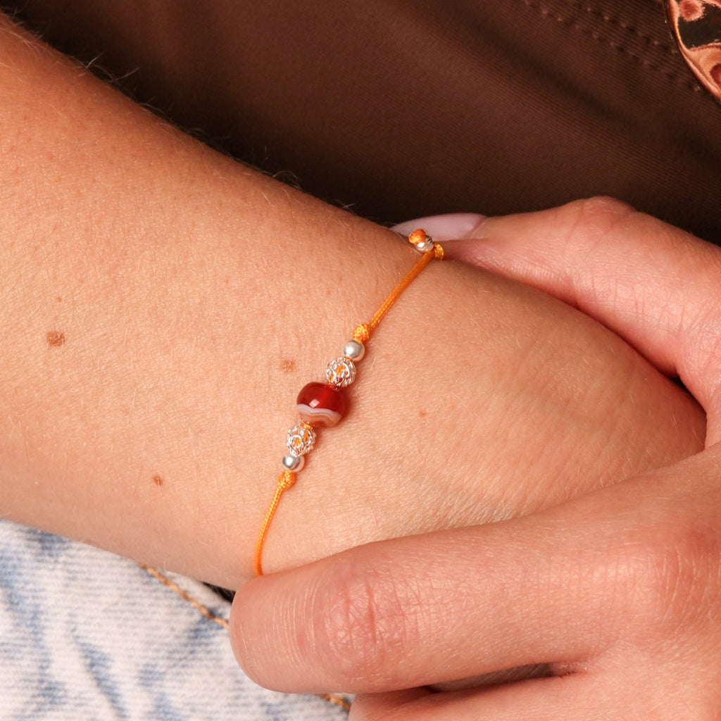 Bracelet Cornaline Naturelle 6 mm – Argent 925