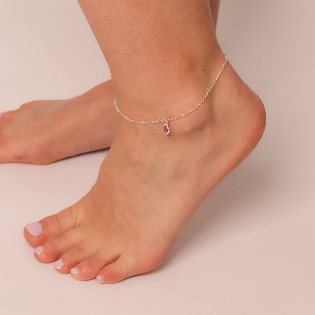 Bracelet de cheville COEUR ROSE