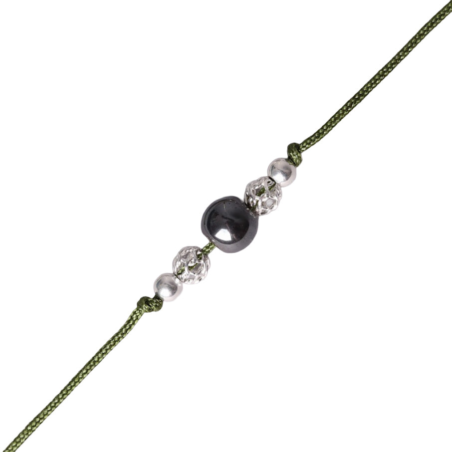 Bracelet Hématite Naturelle 6 mm – Argent 925