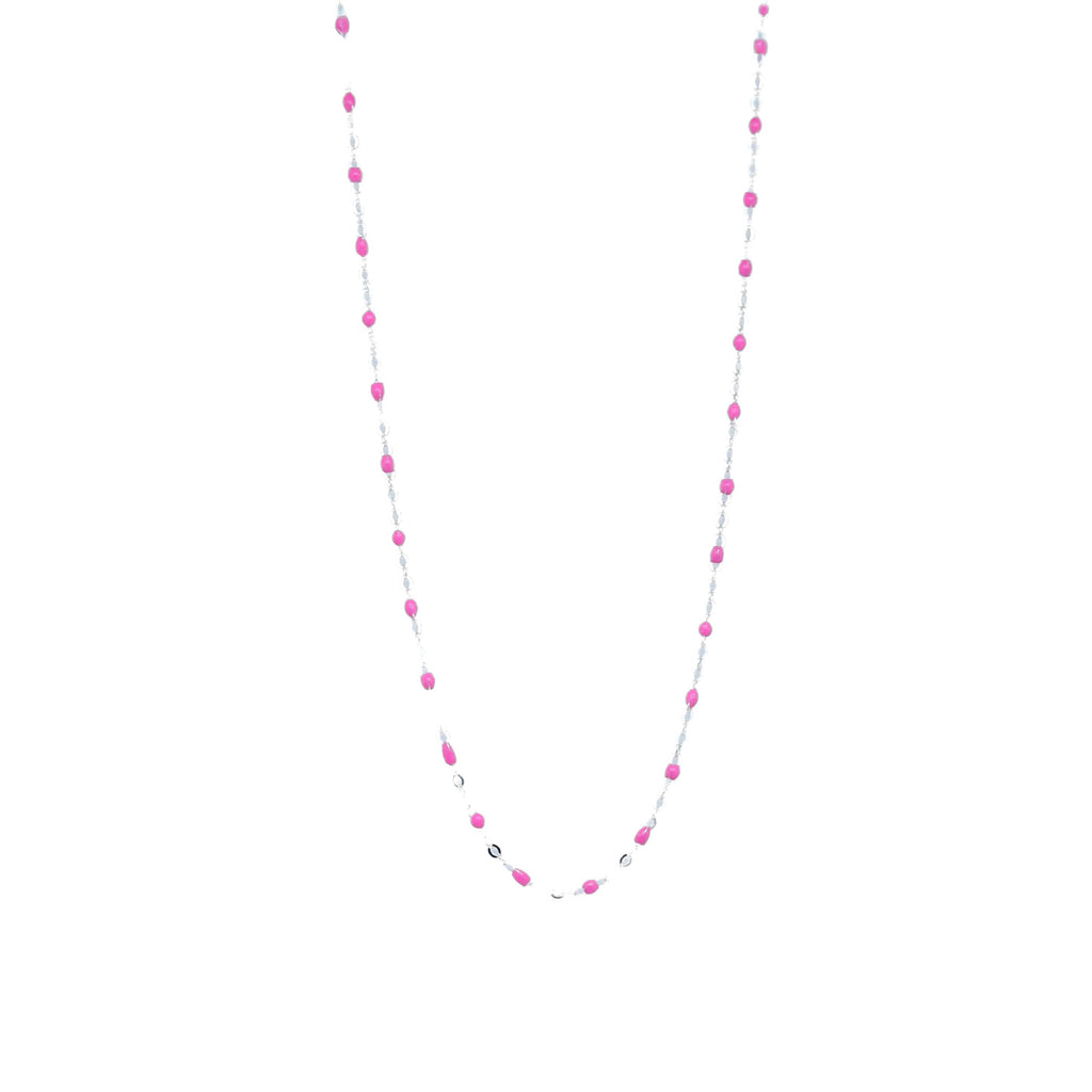 Collier CHAINE PERLEE ROSE FLUO