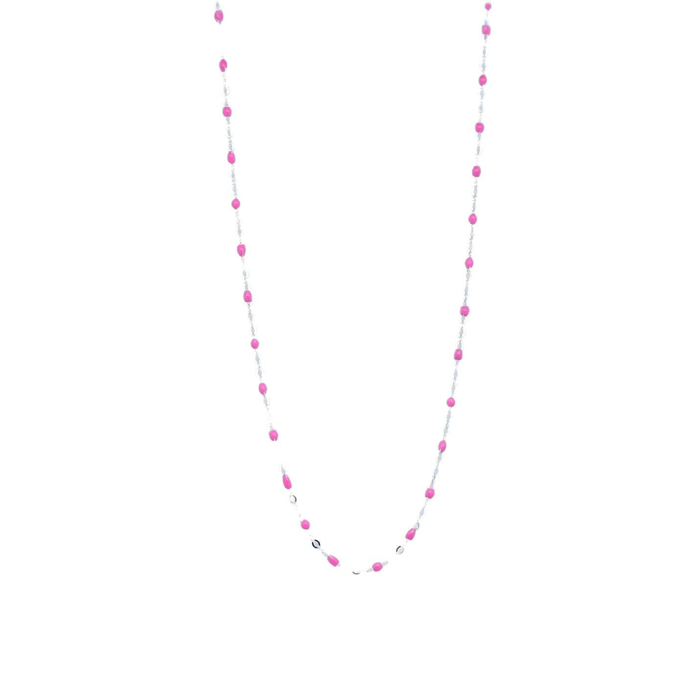 Collier CHAINE PERLEE ROSE FLUO
