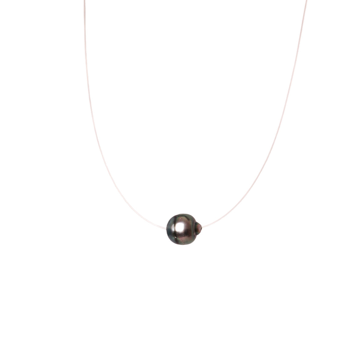 Collier Perle de Culture de Tahiti Cerclée 8/9 mm – Argent 925