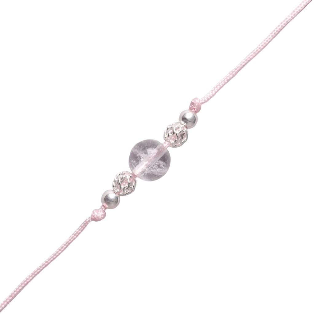 Bracelet Cristal de Roche Naturel 6 mm – Argent 925