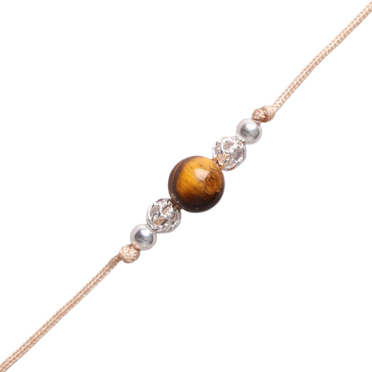 Bracelet Œil de Tigre Naturel 6 mm – Argent 925